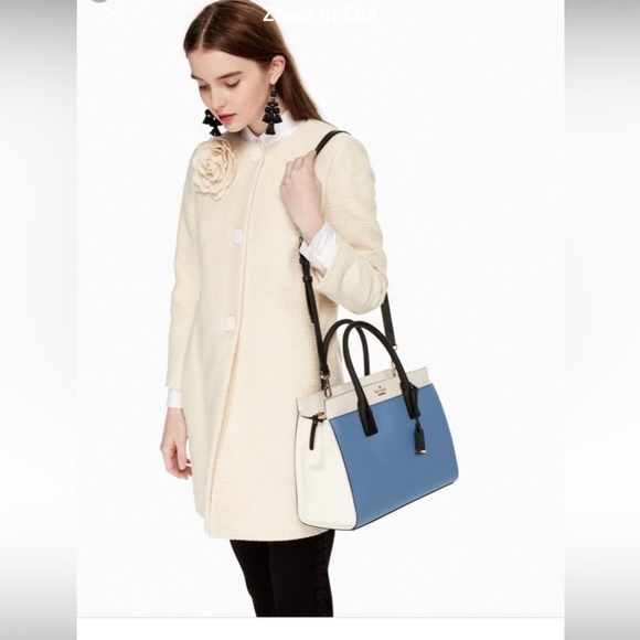 Kate Spade Cameron Satchel Crossbody Purple Blue Cream - Picture 2 of 14